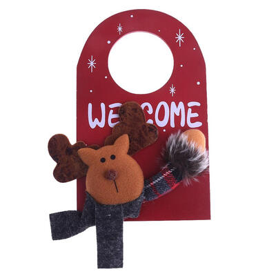 

Christmas Ornaments Santa Snowman Door Handle Hanging Welcome Decoration