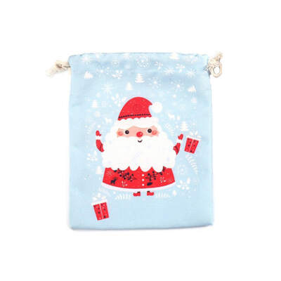 

Christmas Drawstring Gift Bags Reusable Fabric Candy Bag Santa Claus Present Treat Bags Christmas supplies