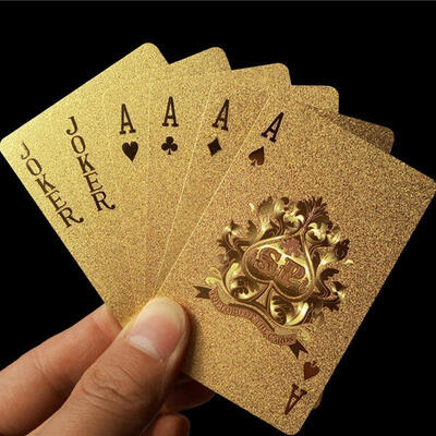 

New Golden Playing Cards Deck gold foil poker 24K Gold Plastic Waterproof Cards