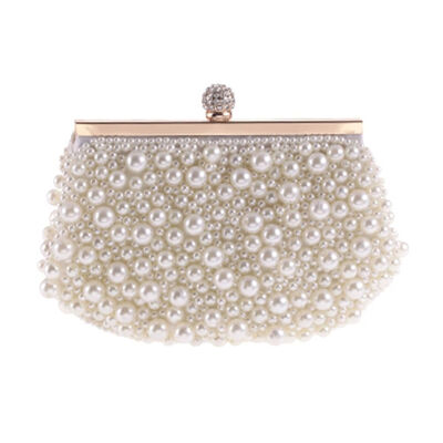 

Women Evening Handbag Simulation Pearl Beaded Bags Wedding Bridal Purse Wallet Pouch Case