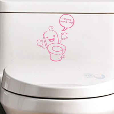 

〖Follure〗Funny Toilet humor Cover Waterproof Sticker Cartoon PVC Vinyl home Decal Cartoon