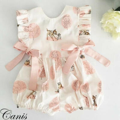 

Fashion Newborn Baby Girls Deer Romper Bodysuit Jumpsuit Playsuit Outfits USA