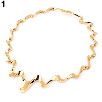 

Womens Fashion Korean Wave Chain Style Choker Statement Bib Necklace Jewelry
