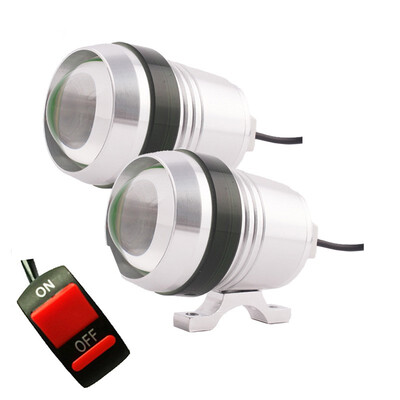 

1pair U3 LED Motorbike Fog lamp Motorcycle Spotlight Driving auxiliary Light ATV DRL silver shell 12V 30W Headlight Angel Lamp