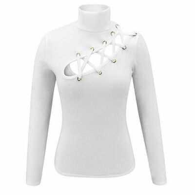 

Womens Long Sleeve Slim Crew Neck Crop Tops Stretch Casual Evening Party T-Shirt