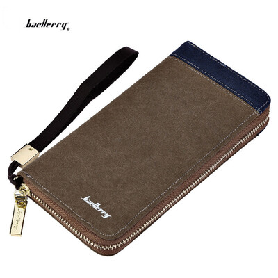 

Baellerry Patchwork Canvas Men Portable Clutch Wallet