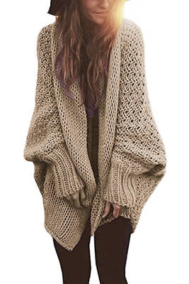 

Women Warm Loose Knitted Sweater Girl Autumn Batwing Long Sleeve Outwear