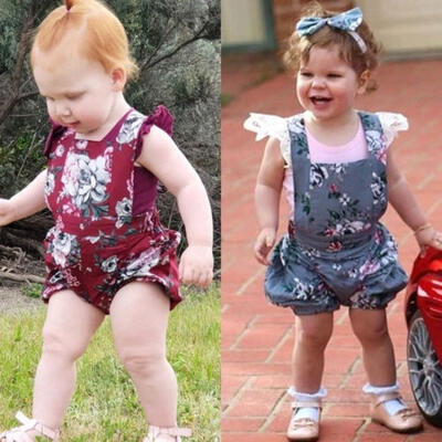

Newborn Toddler Baby Girls Flower Romper Bodysuit Jumpsuit Outfits Sunsuit
