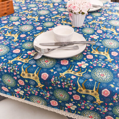 

Gobestart Merry Christmas Elk Wapiti Rectangular Printed Fabric Tablecloth 140250cm