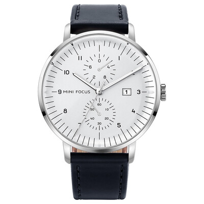 

BOFUTE Male Watches Business Watch Japanese Movement Calendar Luminous Waterproof Genuine Leather Metal Strap 0052G