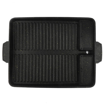 

Greensen Korean Style Stone Aluminum Baking Tray Square Barbecue Grill Dish Portable Barbecue Pan