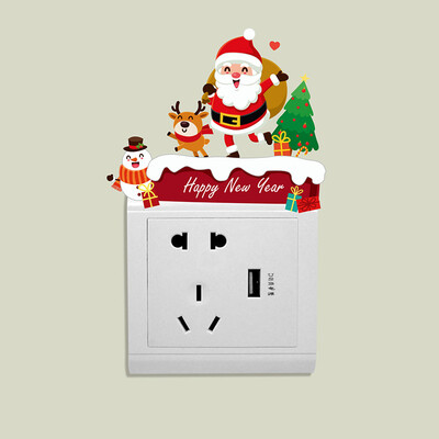 

Gobestart Christmas Wall Switch Decorative New Year Christmas Removable Wall Sticker
