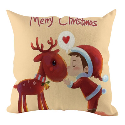 

Siaonvr Christmas Pillow Cover Pillowcases Decorative Sofa Cushion Cover Home Decoration