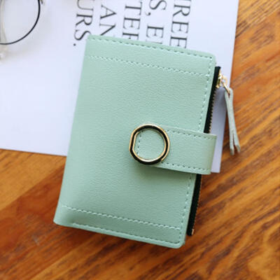 

Womens Bifold Pocket Wallet Mini Purse With Zip Coin Pocket