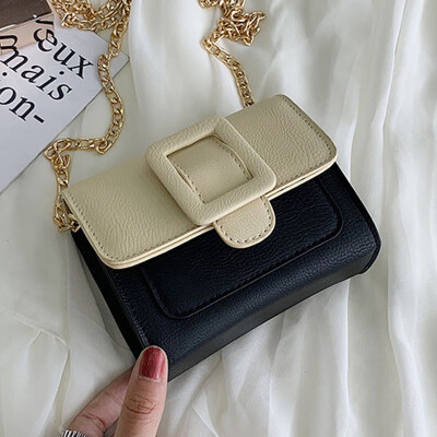 

Women 2019 spring&summer new contrast color casual fashion Joker shoulder slung nifty western style small square bag