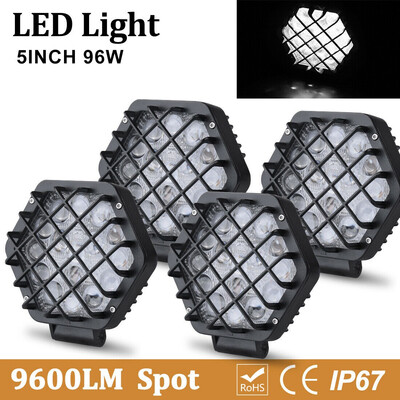 

4pcs 96W 5inch Led Work Light Bar Spot Backup Pods Offroad for Jeep Trailer Bike Boat