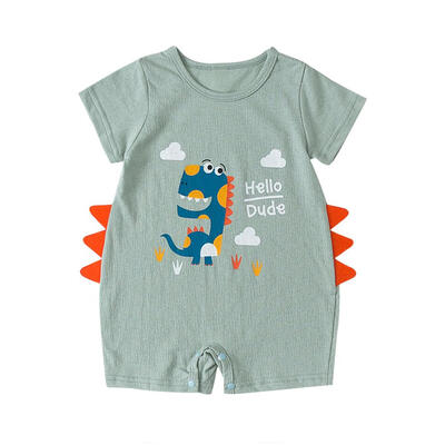 

Infant Baby Cute Cartoon Print Rompers Boys Summer O-neck Cotton Jumpsuits