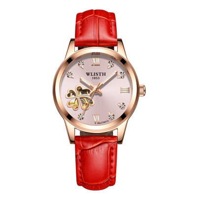 

Trend lady mechanical watch luminous waterproof leather strap female student watch