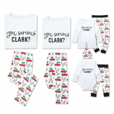 

Family Matching Letter Print Pajama Set Women Kid Adult PJs Sleepwear Nightwear