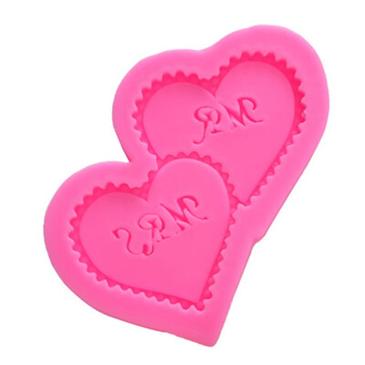 

Silicone Cake Mold MR&MRS Double Heart Cake Mold Chocolate Fondant Mold DIY Baking Decoration
