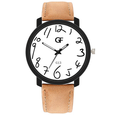 

Gobestart Hot Man Leather Watch Whatever Late Anyway Letter Watches New Pointer glow