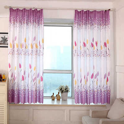 

Pastoral Semi-Shade Curtains Window Decorative Curtain For Living Room Kitchen Bedroom Window Plants Printed Short Curtains
