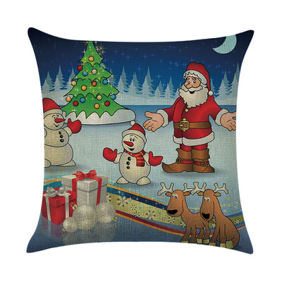 

Siaonvr Halloween Pillow Box Linen Sofa Funny Ghost Pad Cushions Home Decoration