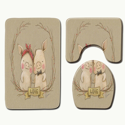 

Gobestart 3pcs Non-Slip Bath Mat Bathroom Kitchen Carpet Doormats Decor