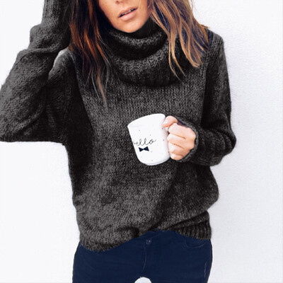 

〖Follure〗Women Solid Long Sleeve Turtleneck Knitted Sweater Jumper Pullover Top Blouse