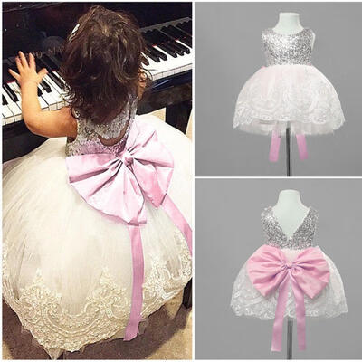 

Lace Kids Girl Baby Princess Chiffon Bridesmaid Wedding Pageant Party Gown Dress