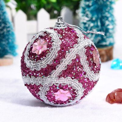 

〖Follure〗Christmas Rhinestone Glitter Baubles Balls Xmas Tree Ornament Decoration 8CM