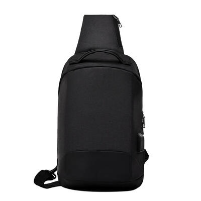 

Men Chest Crossbody Pack for Teenage USB Anti-Theft Canvas Shoulder Handbag