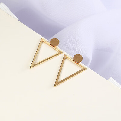 

E0113 Fashion Trendy Jewelry SilverGold Color Dangle Hollow Out Triangle Drop Earrings Hiphop Rock Simple Earring For Women