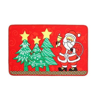 

Christmas Santa Claus Tree Non Slip Water Absorbent Floor Rugs Carpet Mats