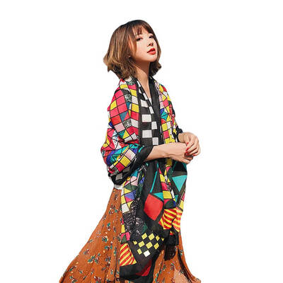 

Stylish Colors Plaid Pattern Lightweight Cotton Linen Women Long Scarf Ladies Shawls for Travel