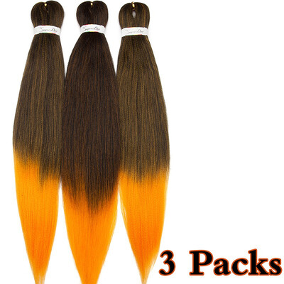 

3 Packs Pre-stretched Braiding Hair Professional Itch Free Synthetic Fiber Corchet Braids Yaki Texture Hair Extensions EZ Braid