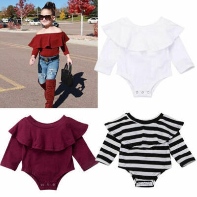 

Fashion Newborn Kid Baby Girls Off Shoulder Top Romper Bodysuit Jumpsuit Outfits