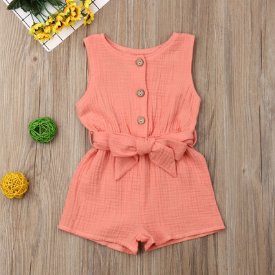 

Newborn Baby Girl Clothes Sleeveless Romper Jumpsuit Bodysuit Overall Outfit Set