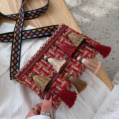 

North bag fashion Korean womens bag 2019 autumn new foreign style French minority Joker woven chain Messenger bag
