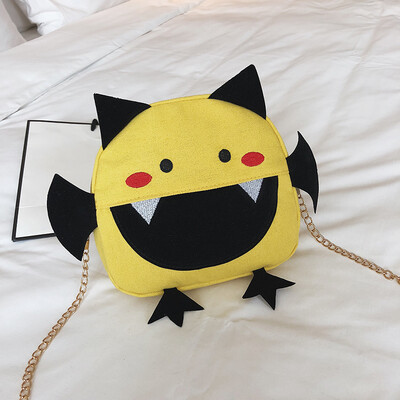 

Korean version of ins cartoon little monster 2019 spring&summer new shoulder bag cute soft sister cute cool Messenger small bag female
