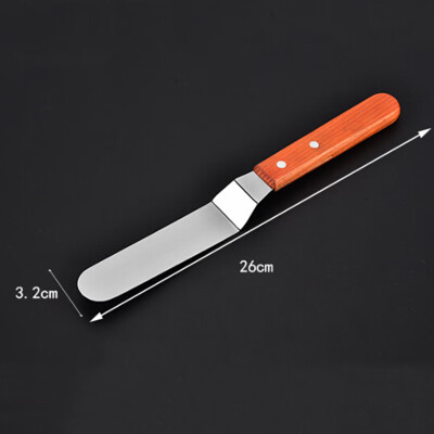 

Home Baking Tool Cake Icing Spatula Angled Blade Scraper with Wooden Handle
