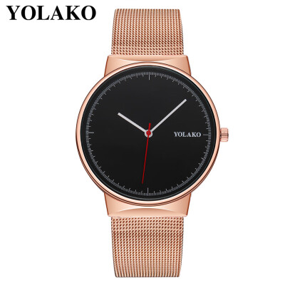 

Gobestart YOLAKO Mens Quartz Stainless Steel Band Newv Strap Watch Analog Wrist Watch