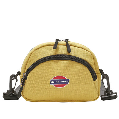 

Student Japanese canvas slant satchel ins ugly Sesame Street Yufeng lovely soft sister bungee bag