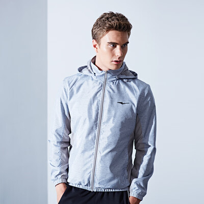 

Hongxing Erke ERKE Mens Jacket Sports Cap with Thin Jacket 51217308003 Silver Light Gray XL