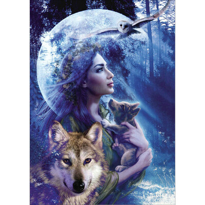 

5D DIY Colorful Wild Landscape Woman Diamond Painting for Home Room Wall Decoration Exercise Handcrafting Ability