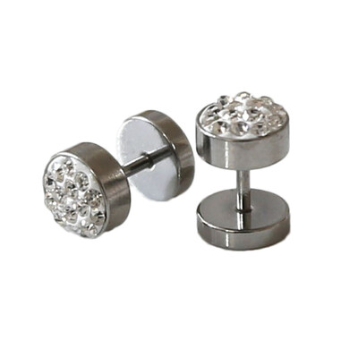 

Dazzling Stainless Steel Crystal Unisex Earrings Ear Studs Jewelry