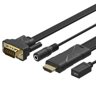 

15m 1080P HDMI to VGA Converter Cable with 35mm Audio HDMI VGA Adapter