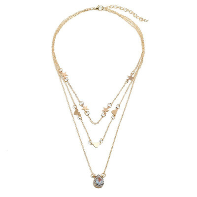 

Seaside Necklace Multi-layered Gold Ladies Necklace Head Pendant Bohemian Fashion Jewelry Wedding Party Summer Girlfriend Gift