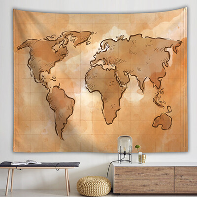 

Toponeto Vintage World Map Wall Tapestries Hanging Hippie Tapestry Bedspread Yoga Mat New