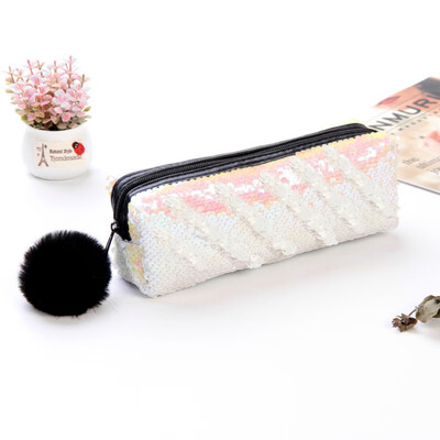 

New 2019 Sequin Cosmetic Bag Color Reversible Sequin Pencil Bags Girls Cosmetic Case Gift